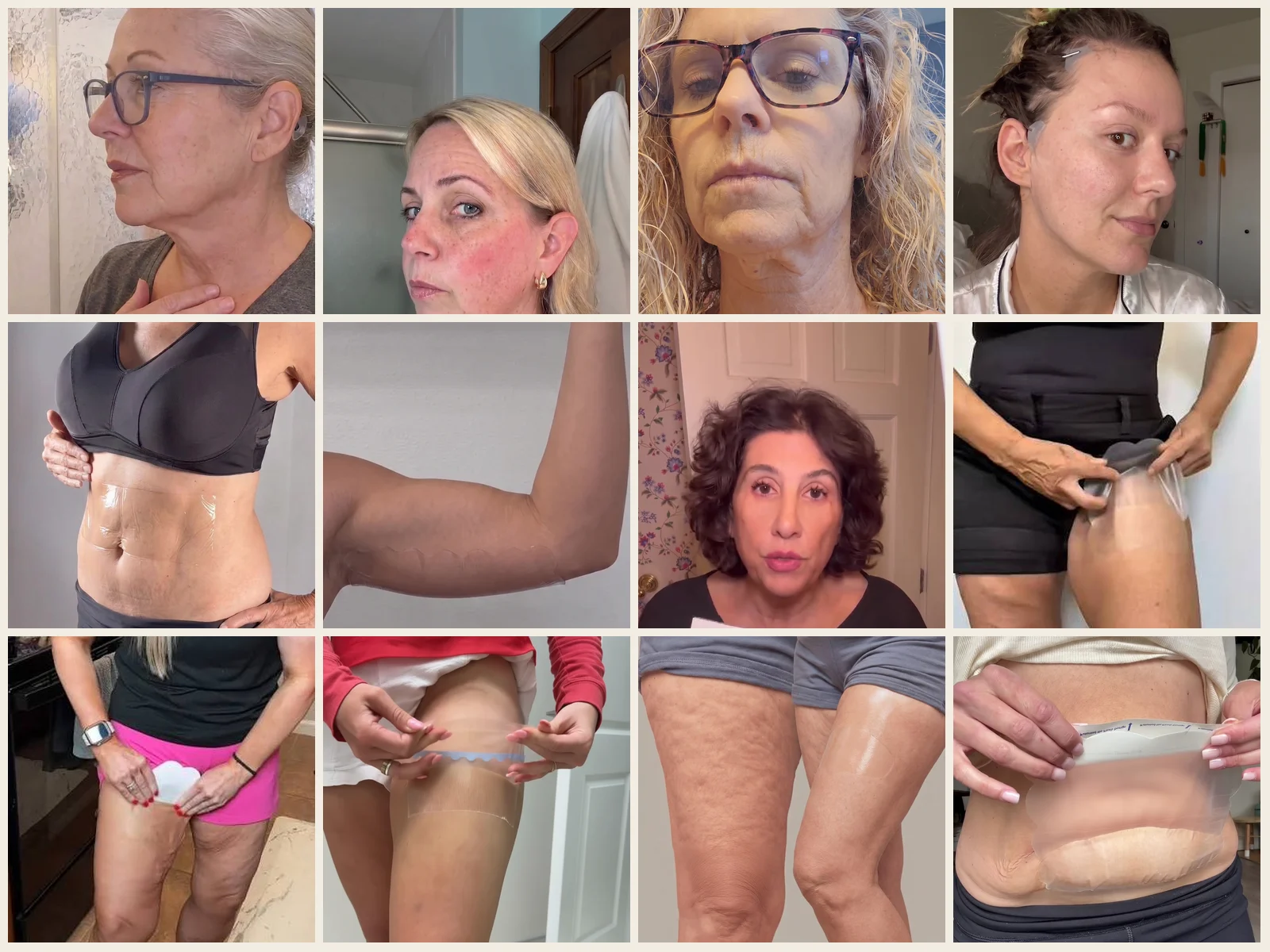 Homepage hero — a collage of real women using Sculptape across all six areas